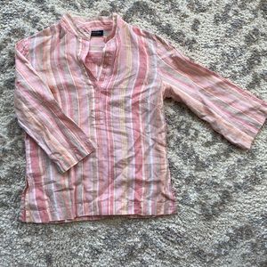 Brooks Brothers Peach Striped linen tunic